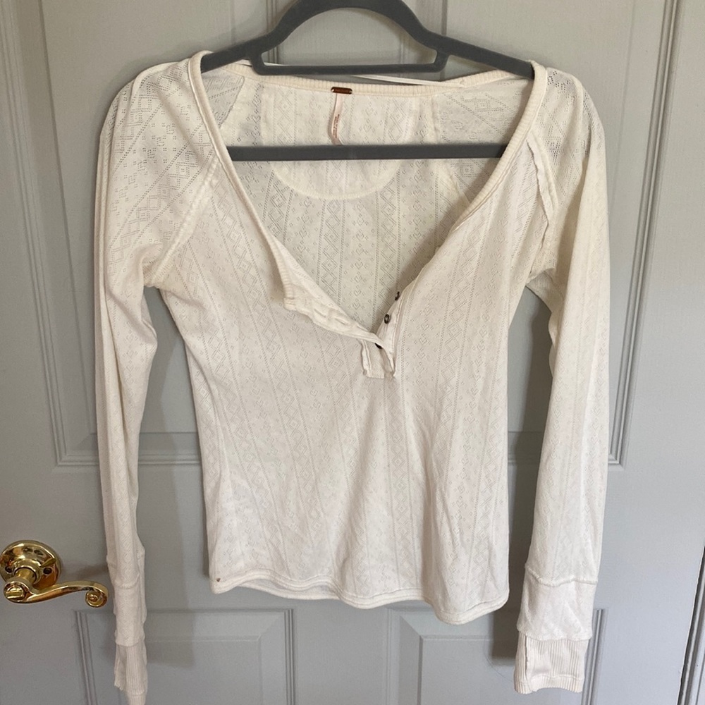 White Sleeve Free People Sweater